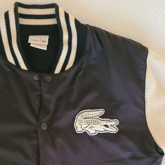 Lacoste Men's Navy Blue/White Nylon Bomber - Picture 5 of 9